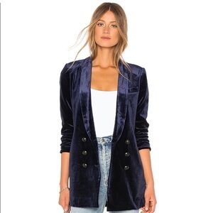 OPDV Navy Velvet Blazer